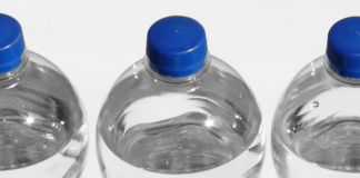 PET water bottles can be made into polyester fabric